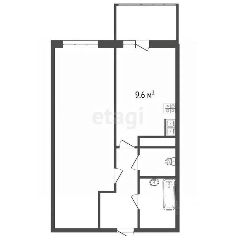 1-к кв. Ленинградская область, Всеволожский район, пос. Бугры бул. ... - Фото 2