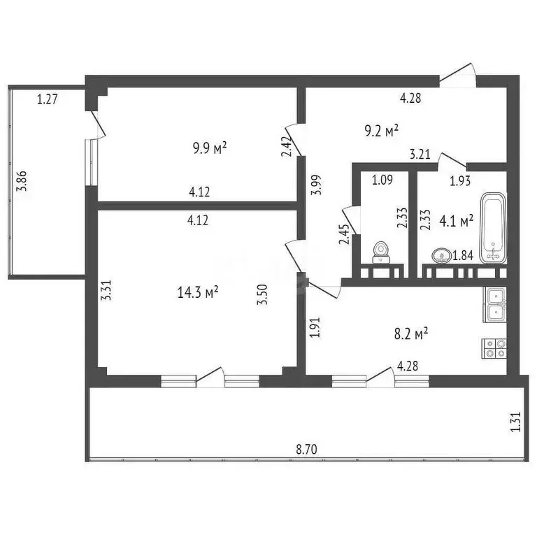 2-комнатная квартира: Севастополь, улица Колобова, 21В (63.3 м) - Фото 0