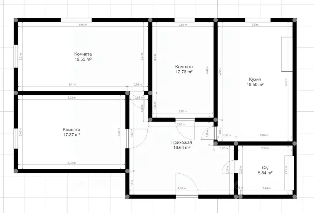 3-к кв. Кабардино-Балкария, Нальчик ул. Шарданова, 48к6 (91.7 м) - Фото 1