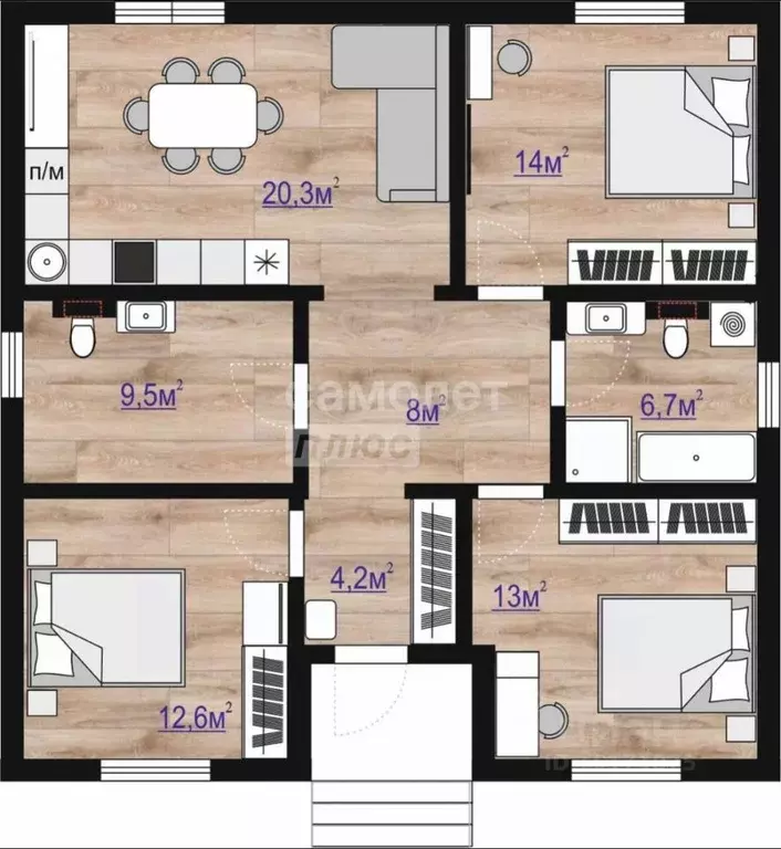 Дом в Челябинская область, Сосновский муниципальный округ, с. ... - Фото 1