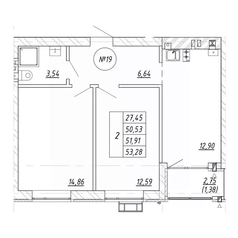 2-к кв. Калининградская область, Зеленоградск  (53.28 м) - Фото 1
