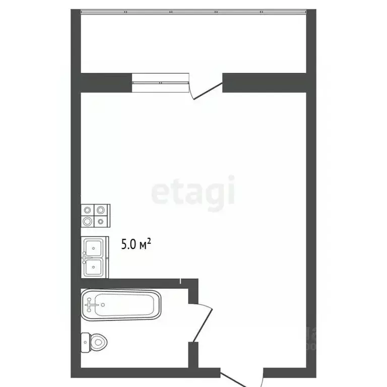 Студия Забайкальский край, Чита ул. Серова, 30 (29.1 м) - Фото 2