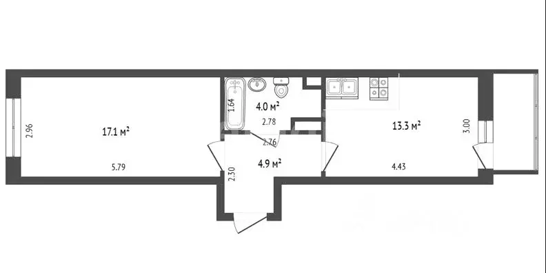 1-к кв. Москва Внуковское поселение, ул. Омская, 14к3 (39.3 м) - Фото 1