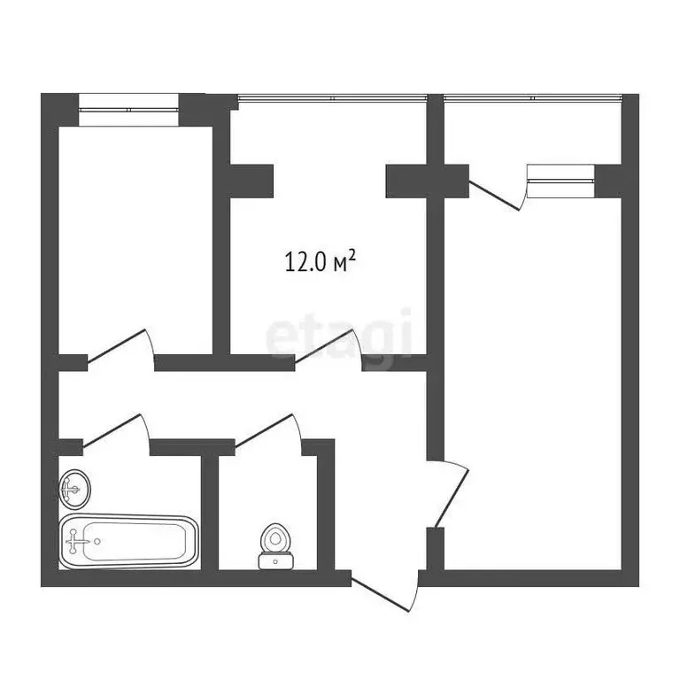 2-комнатная квартира: Туапсе, улица Шаумяна, 2А (36 м) - Фото 0