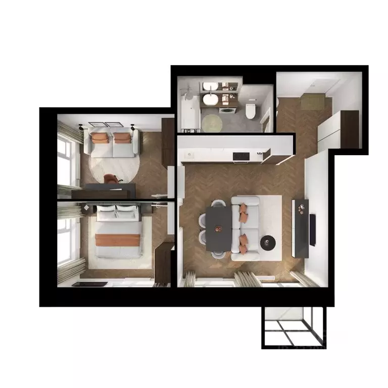 2-к кв. Бурятия, Улан-Удэ ул. Шмидта, 37А (55.11 м) - Фото 2