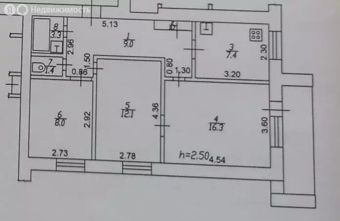 3-комнатная квартира: Краснодар, улица имени Тургенева, 191 (58.2 м) - Фото 1