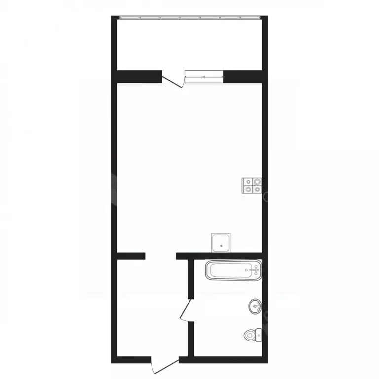 Студия Тюменская область, Тюмень ул. Новоселов, 107к2 (17.87 м) - Фото 2