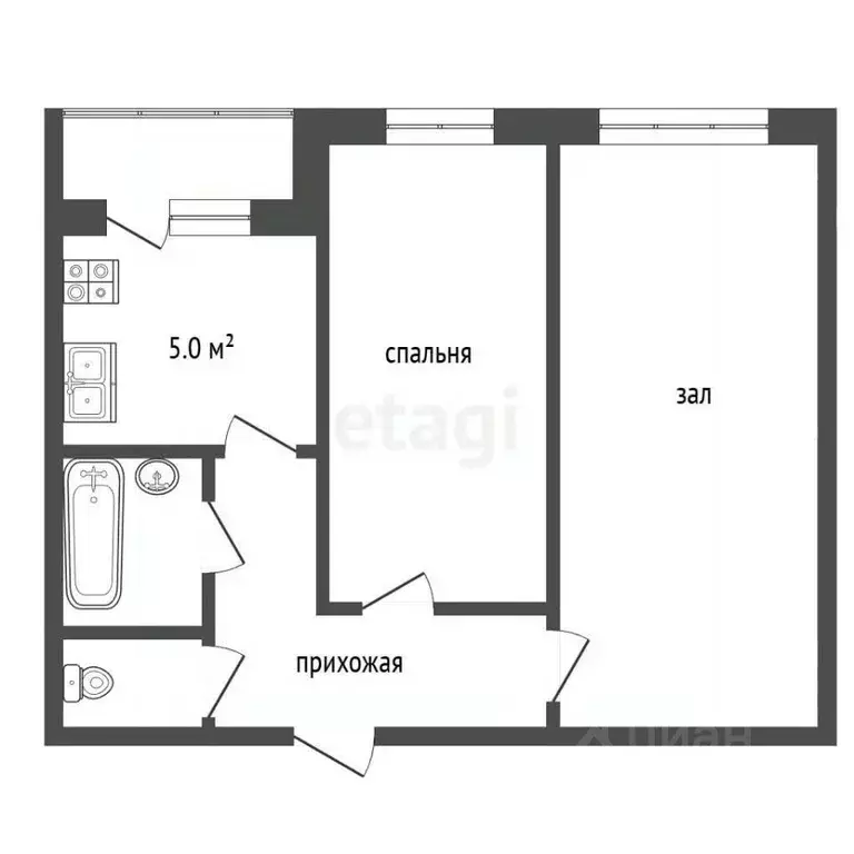 2-к кв. Смоленская область, Сафоново ул. Энгельса, 22 (40.4 м) - Фото 2
