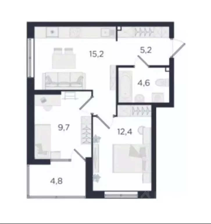 2-к кв. Свердловская область, Екатеринбург ул. Мамина-Сибиряка, 36Б/2 ... - Фото 2
