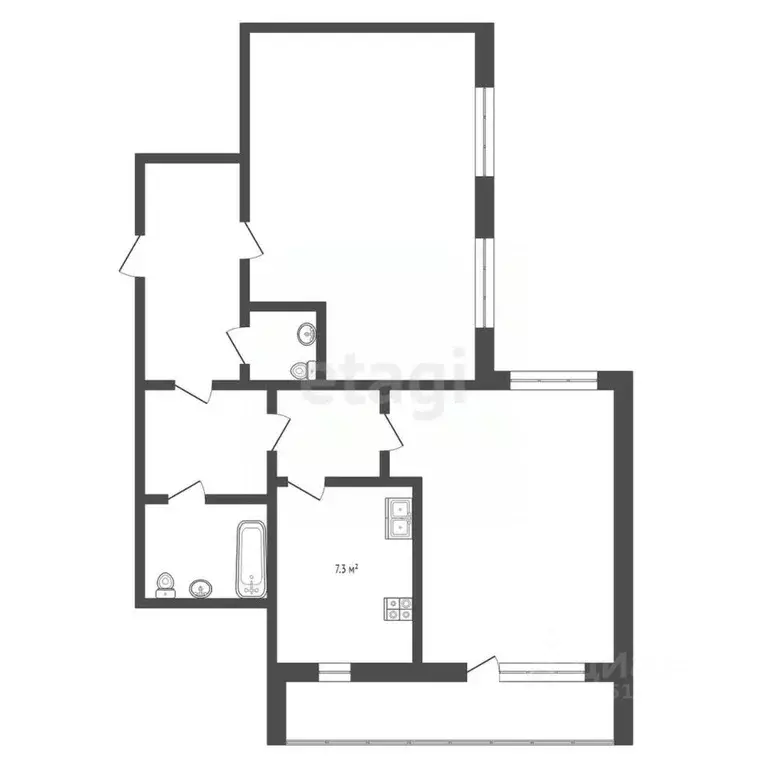 2-к кв. Крым, Щелкино Ленинский район, 1-й мкр, 34 (63.4 м) - Фото 2