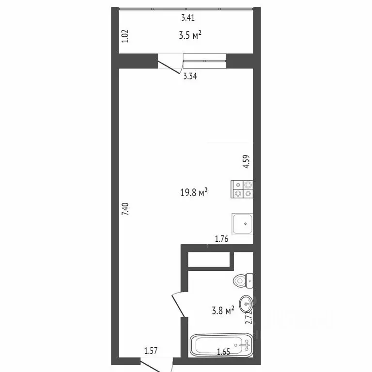1-к кв. Тюменская область, Тюмень ул. Вадима Бованенко, 3 (23.0 м) - Фото 1