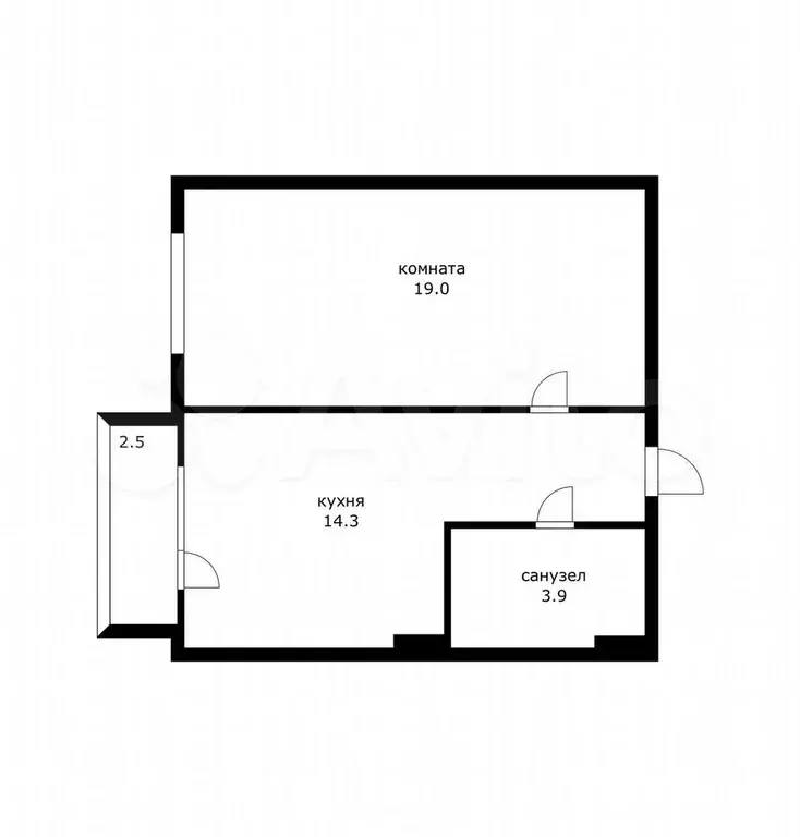 1-к. квартира, 40 м, 4/6 эт. - Фото 0