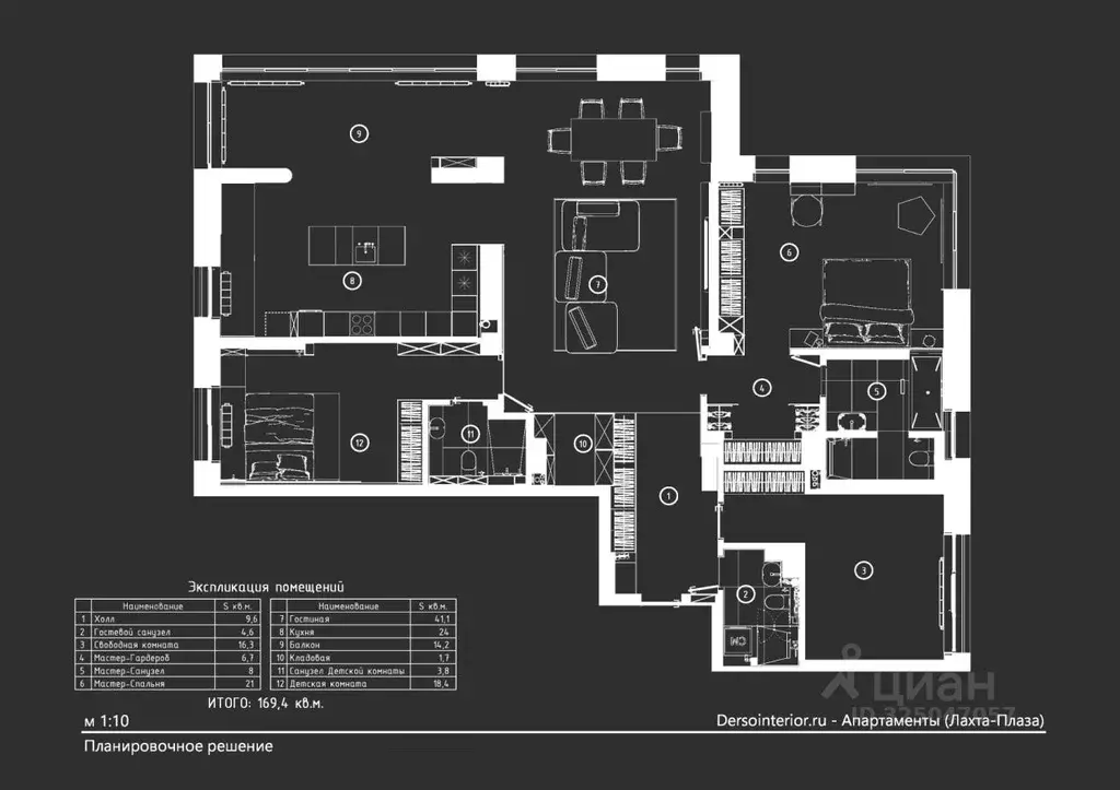4-к кв. Санкт-Петербург Приморский просп., 78к5 (169.3 м) - Фото 2