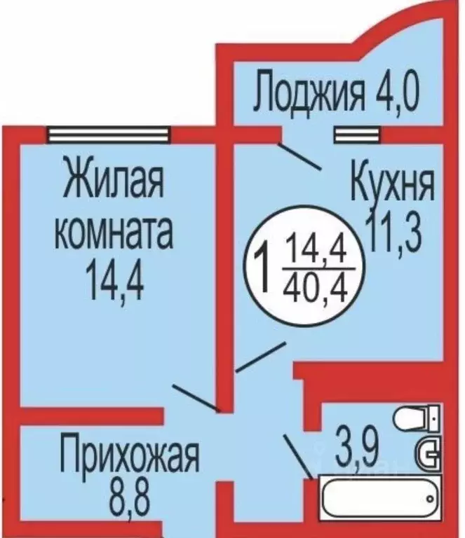 1-к кв. Оренбургская область, Оренбург Уральская ул., 2/24 (40.0 м) - Фото 1