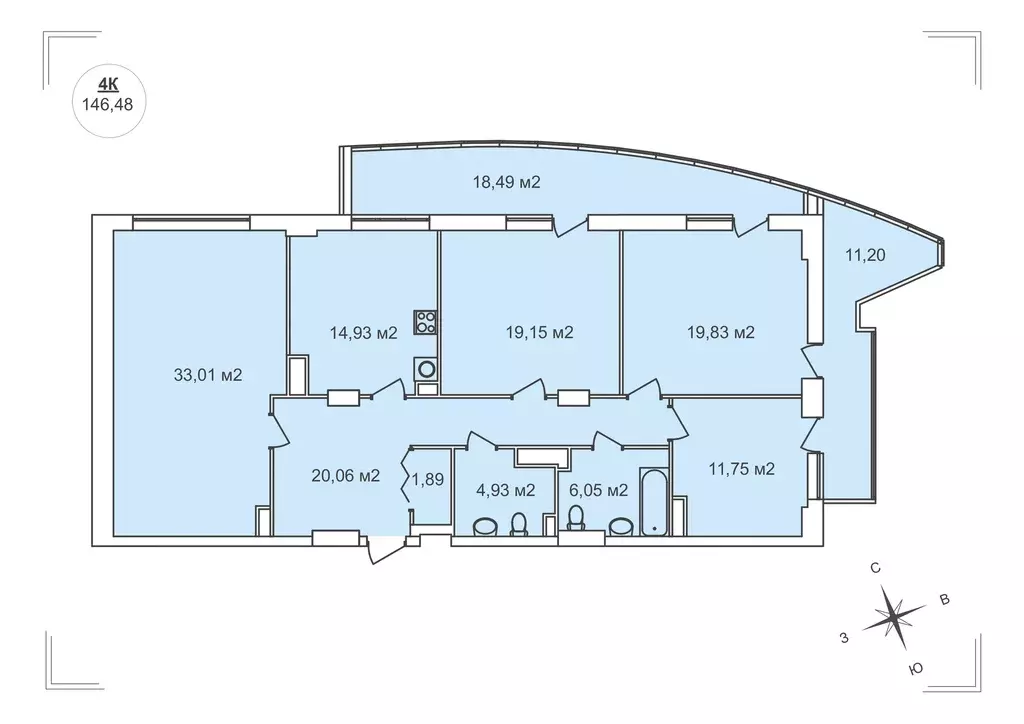 Продаётся 4-к квартира, 144.95 м - Фото 1