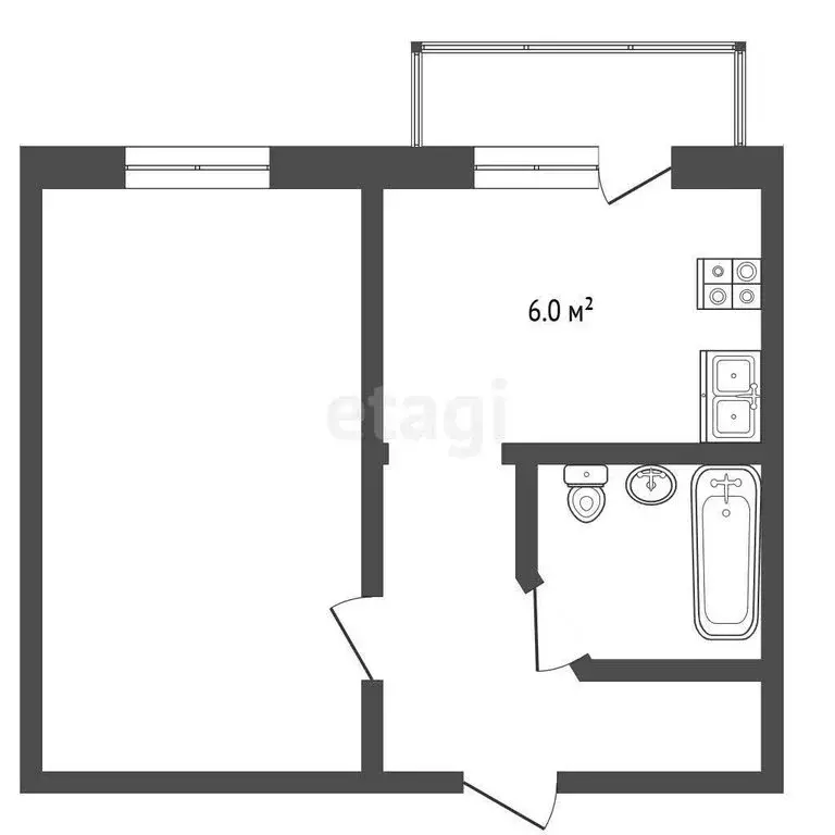 1-комнатная квартира: Кисловодск, улица Андрея Губина, 60 (29.2 м) - Фото 0
