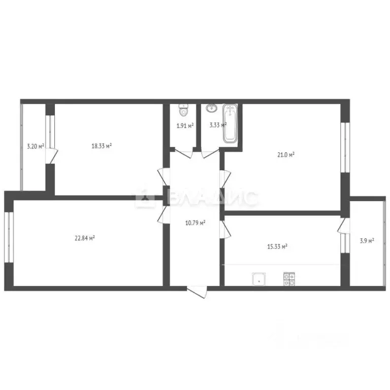 3-к кв. Владимирская область, Владимир ул. Родионовка, 8 (94.5 м) - Фото 1