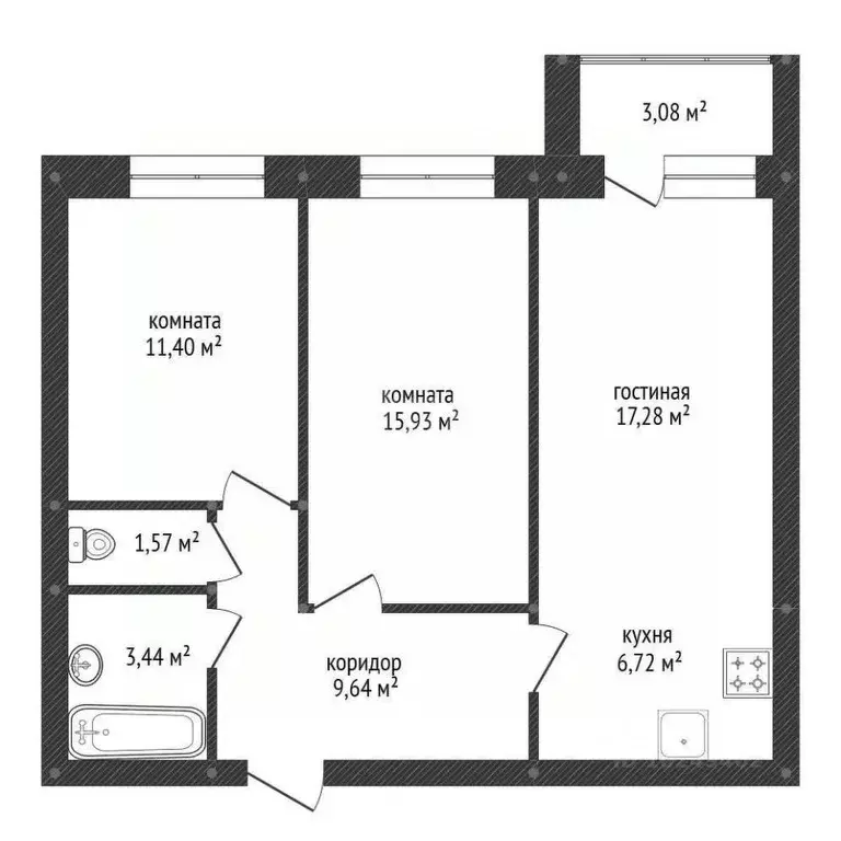 3-к кв. Башкортостан, Уфимский район, Зубовский сельсовет, с. Зубово ... - Фото 2