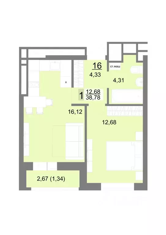 1-к кв. Свердловская область, Екатеринбург ул. Тенистая, 8с5 (38.78 м) - Фото 0