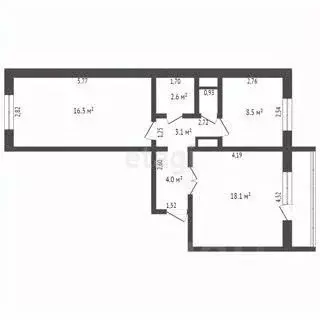 2-к кв. Кемеровская область, Кемерово ул. Дружбы, 27 (40.2 м) - Фото 1