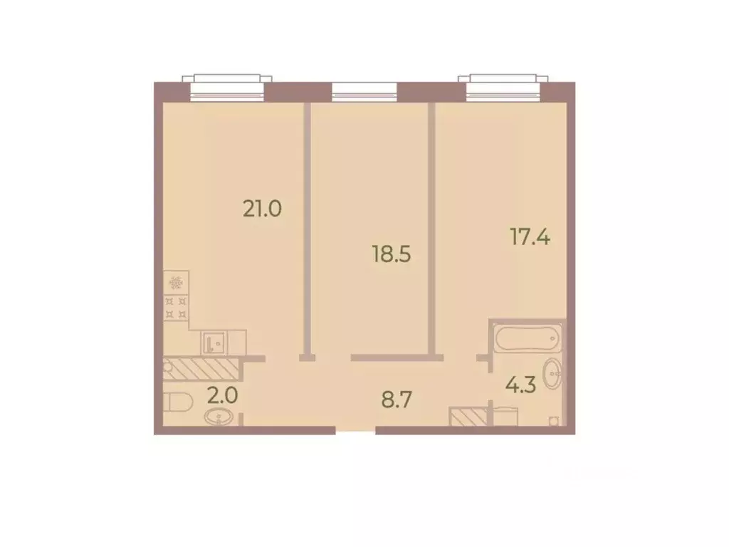 2-к кв. Санкт-Петербург Петровский просп., 9к2 (71.9 м) - Фото 0