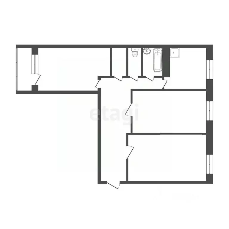 3-к кв. Красноярский край, Красноярск Коммунальная ул., 24 (69.0 м) - Фото 2