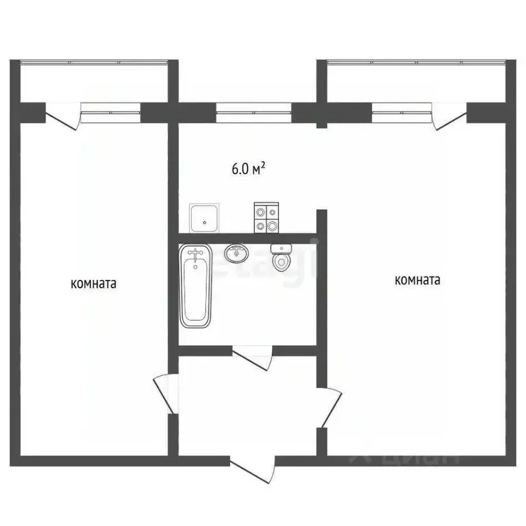 2-к кв. Свердловская область, Первоуральск ул. Малышева, 5 (43.0 м) - Фото 1