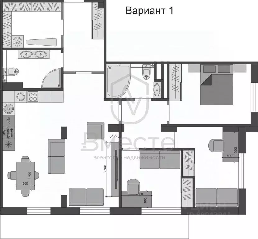 3-к кв. Новосибирская область, Новосибирск ул. Бориса Богаткова, 208/2 ... - Фото 2