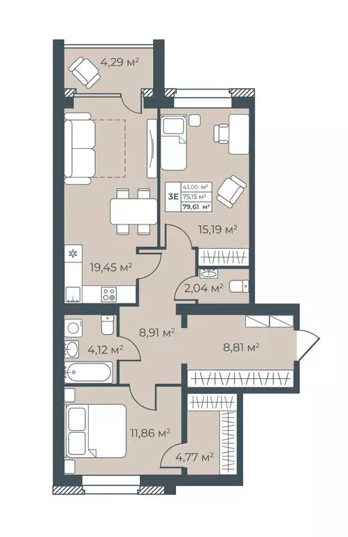 3-комнатная квартира: Павловск, улица Свободы, 25к2 (79.61 м) - Фото 1