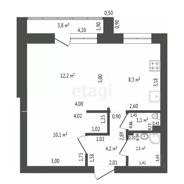 2-к кв. Башкортостан, Уфа бул. Ибрагимова, 37 (42.0 м) - Фото 1
