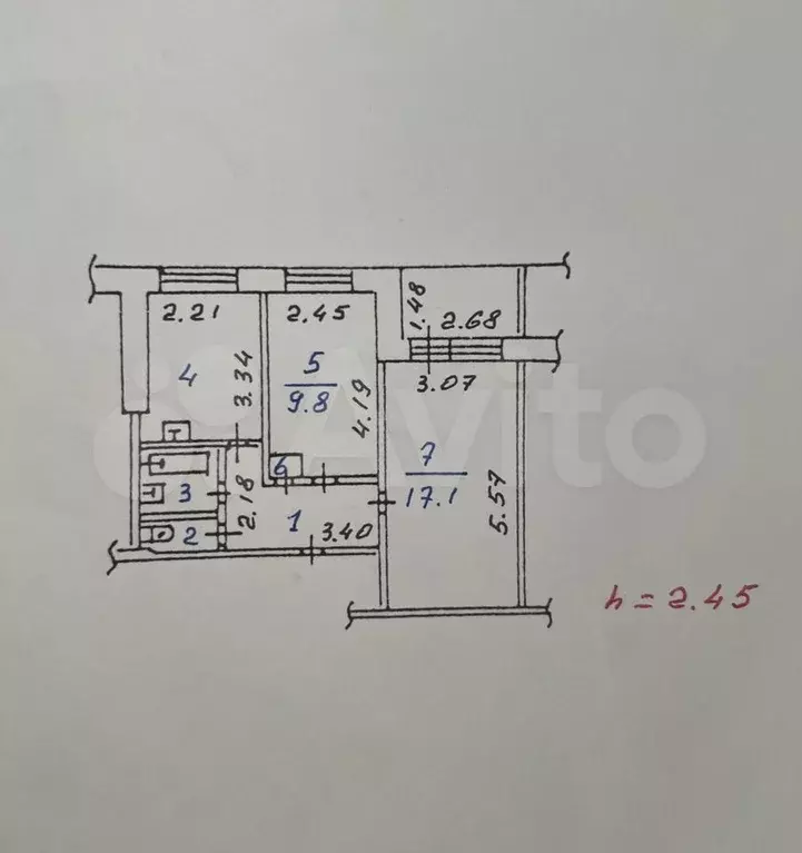 2-к. квартира, 45 м, 8/9 эт. - Фото 0