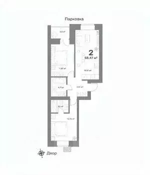 2-к кв. Нижегородская область, Выкса  (58.47 м) - Фото 0