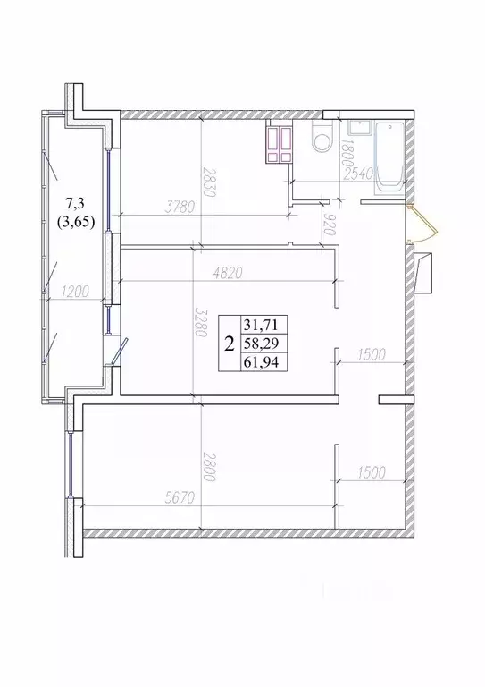 2-к кв. Приморский край, Владивосток ул. Архангельская, 27к1 (58.1 м) - Фото 0