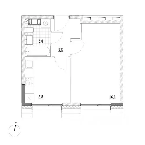 1-к кв. Москва, Москва, Зеленоград 14-й мкр,  (32.5 м) - Фото 0