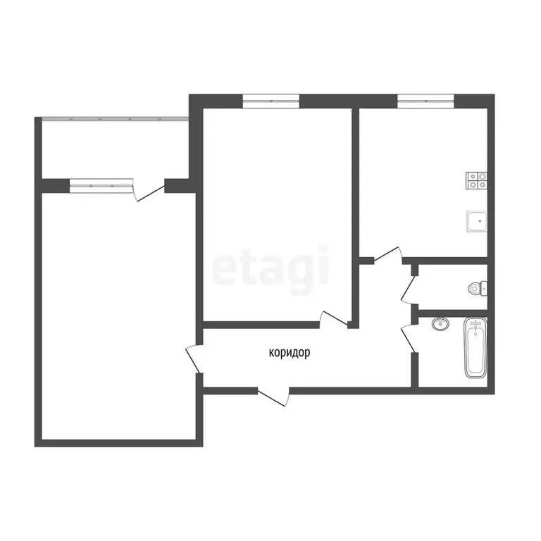 2-комнатная квартира: Тобольск, 6-й микрорайон, 11 (46 м) - Фото 1