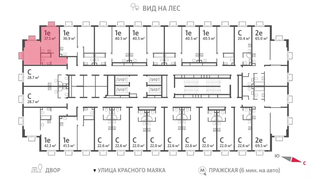 1-к кв. Москва Парксайд жилой комплекс, 2 (41.0 м) - Фото 1