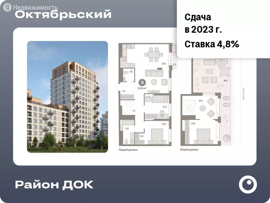 3-комнатная квартира: Тюмень, микрорайон док, жилой комплекс ., Купить  квартиру от застройщика в Тюмени, ID объекта - 30067157531