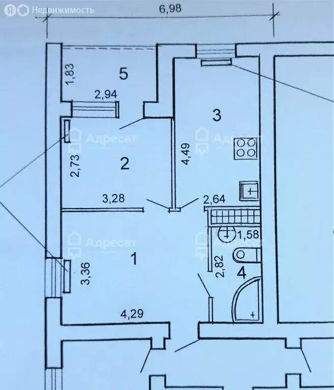 2-комнатная квартира: Волгоград, улица Генерала Штеменко, 37А (39.8 м) - Фото 1