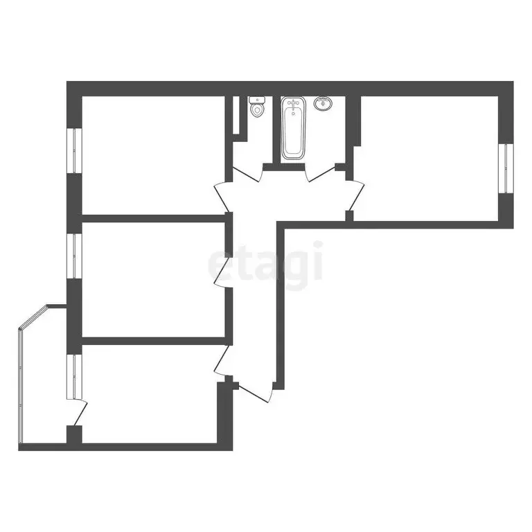 3-комнатная квартира: Тамбов, улица Агапкина, 25А (77.2 м) - Фото 0