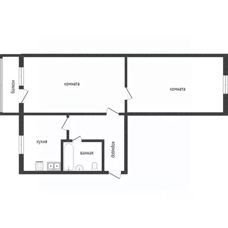 2-к кв. Свердловская область, Нижний Тагил ул. Быкова, 18 (41.0 м) - Фото 1