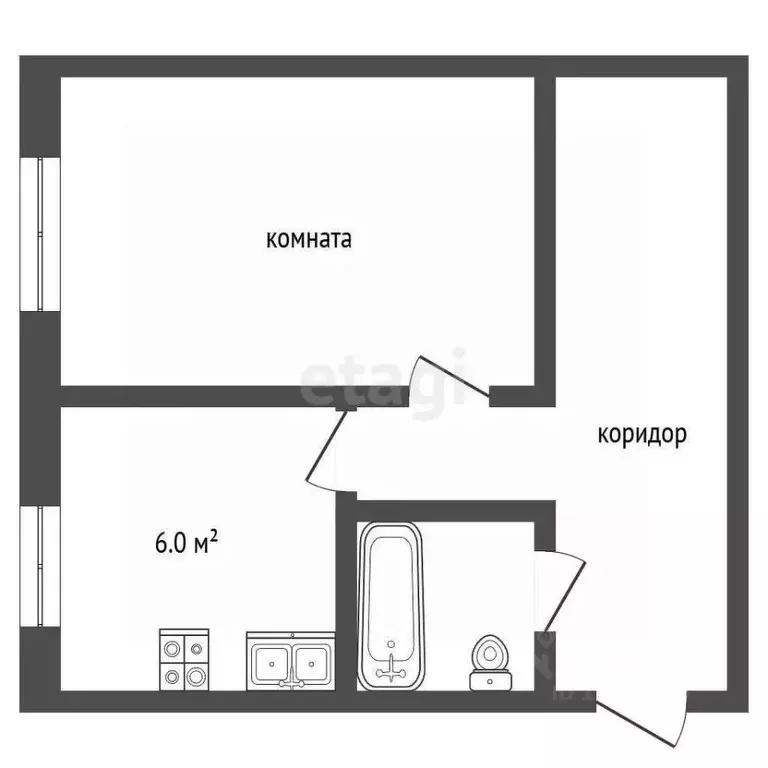 1-к кв. Ярославская область, Рыбинск Центральный п/р, пос. Северный, ... - Фото 2