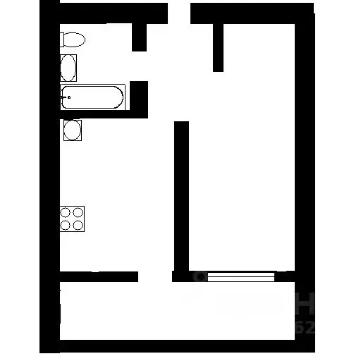 1-к кв. Татарстан, Казань ул. Серова, 26А (37.0 м) - Фото 1