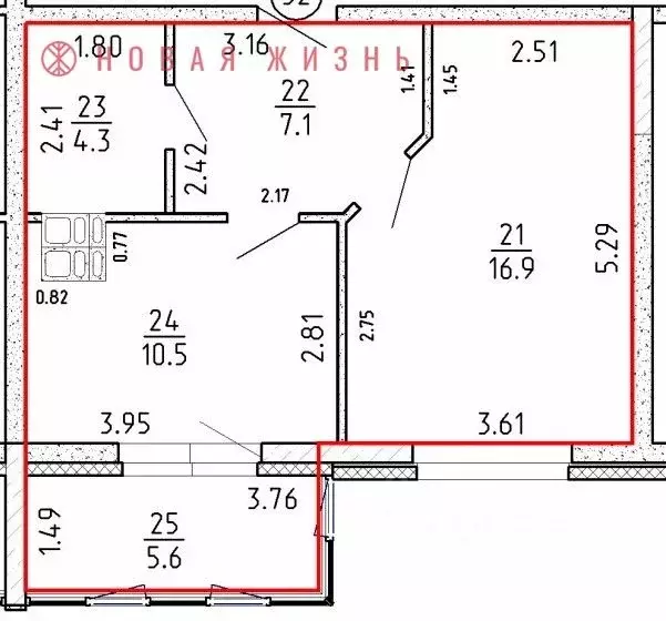 1-к кв. Самарская область, Самара проезд 4-й, 8А (44.4 м) - Фото 1