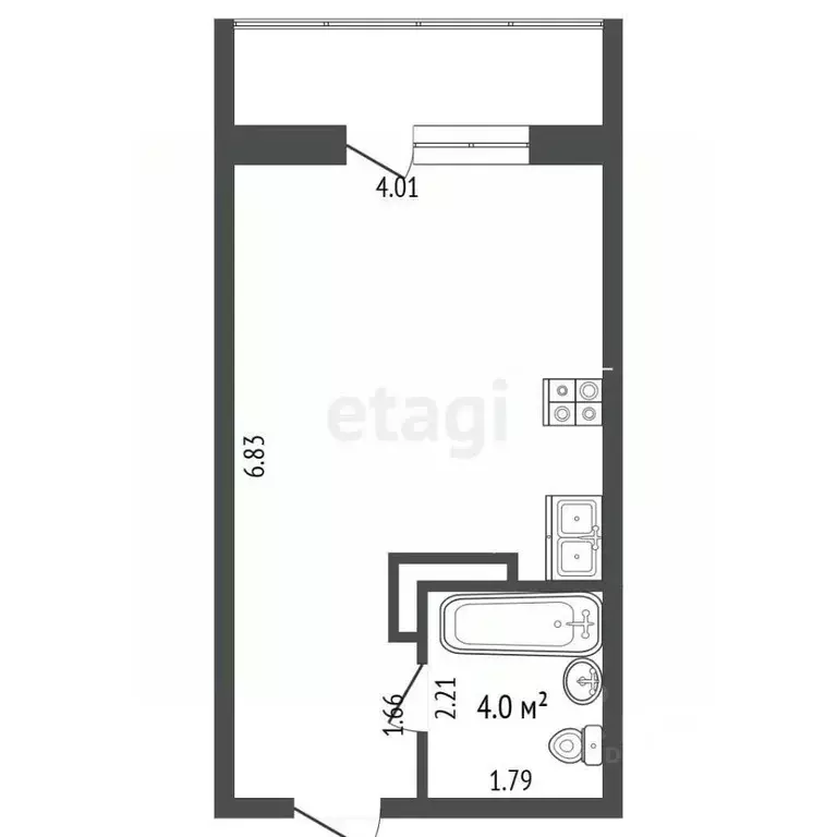 Студия Краснодарский край, Анапа Астраханская ул., 97 (26.1 м) - Фото 2