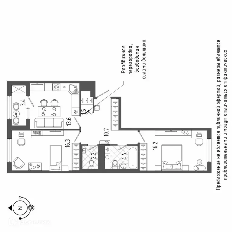 Продаётся 2-к квартира, 67 м - Фото 1