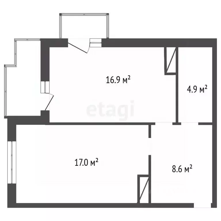 1-к кв. Воронежская область, Воронеж ул. Березовая Роща, 4А (47.6 м) - Фото 2