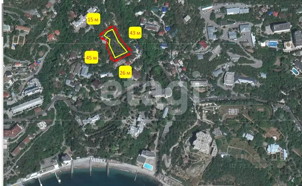 Участок в Крым, Ялта муниципальный округ, Кореиз пгт спуск Парковый, 9 ... - Фото 2