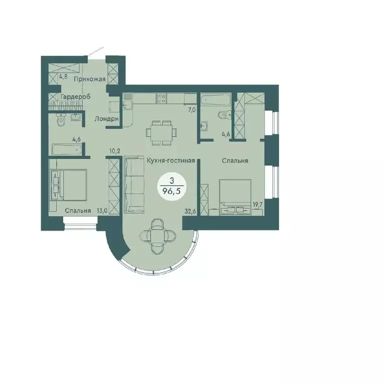 Продаётся 3-к квартира, 96.5 м - Фото 0
