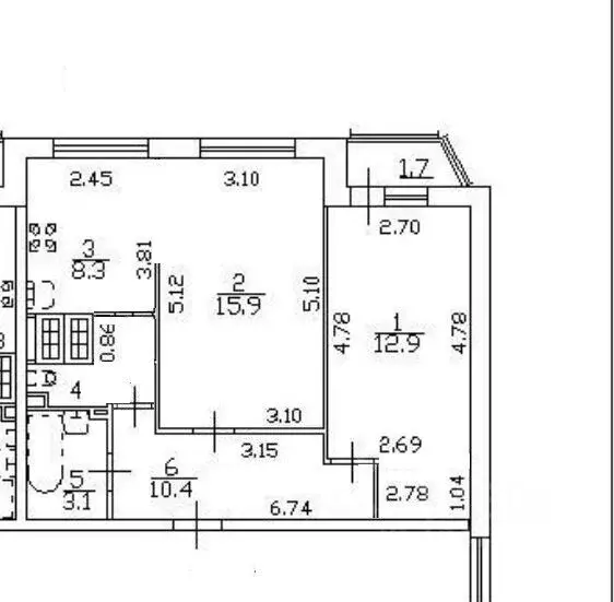 2-к кв. Санкт-Петербург Туристская ул., 23к4 (51.7 м) - Фото 2