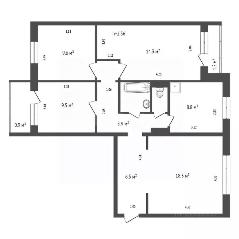 4-к кв. Красноярский край, Красноярск Судостроительная ул., 127 (77.4 ... - Фото 1